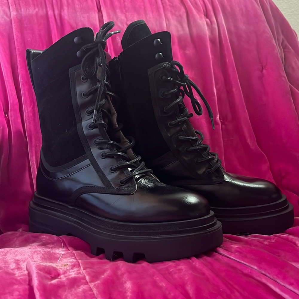 ALL SAINTS ALEXIA COMBAT BOOTS